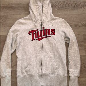 Women’s Gray Nike Minnesota Twins Full Zip-Up Hoodie